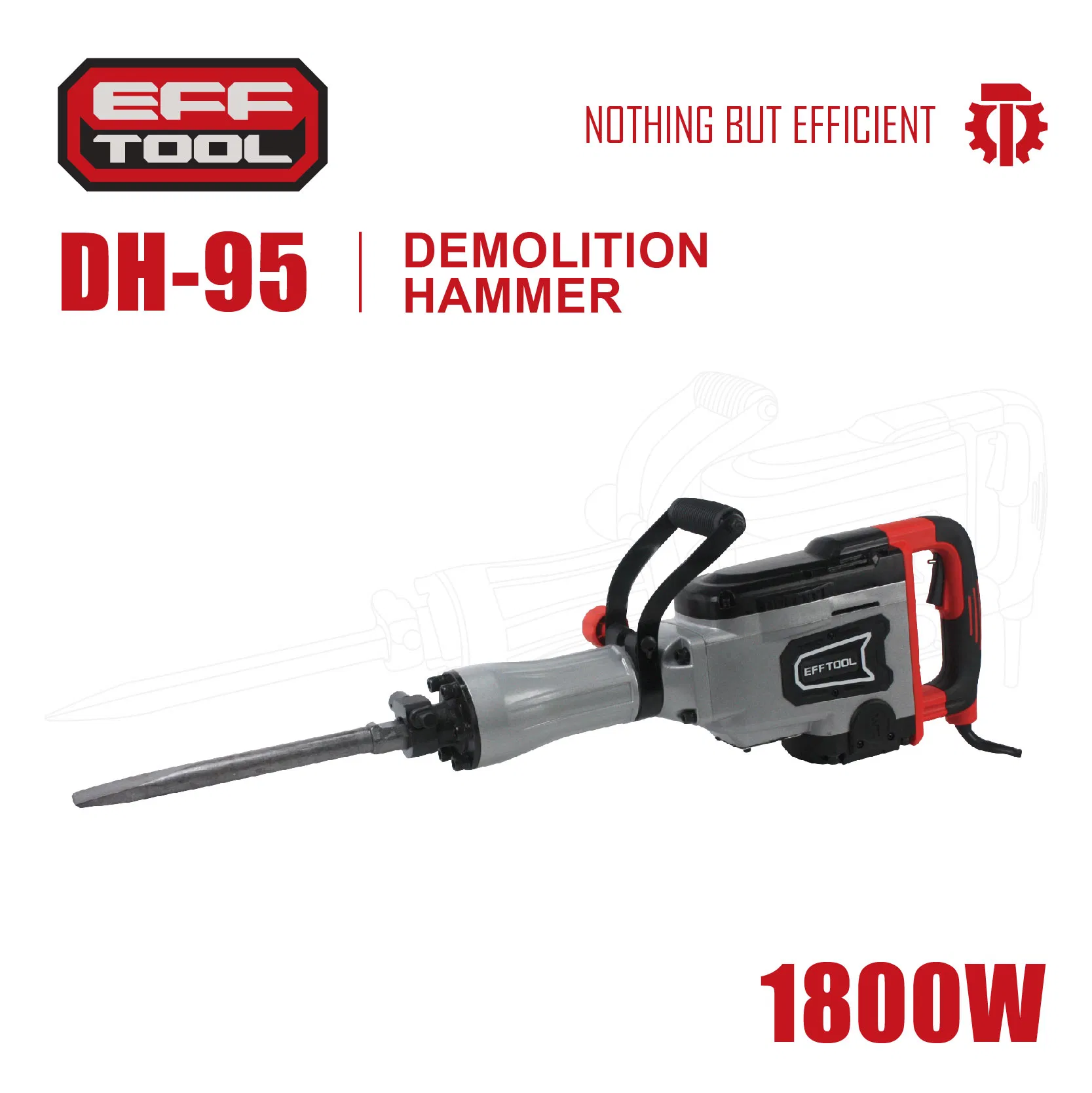 Отбойный молоток SDS-Max Efftool DH-95, 2100Вт, 50Дж