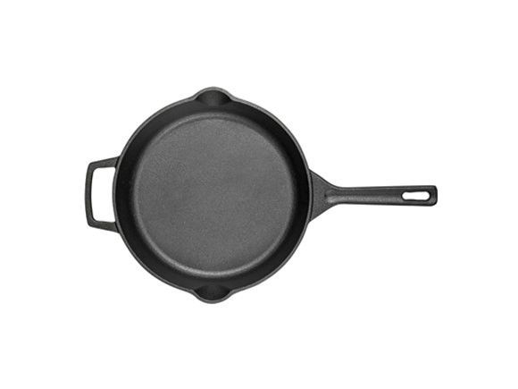 Чугунная сковорода с эмалированным покрытием и ручкой-помощником
