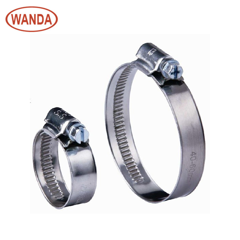 Customizable Stainless Steel Material Hose Clamp Worm Drive Quick Release Ss Pipe Clamp American Type 201 304 Hose Clamp
