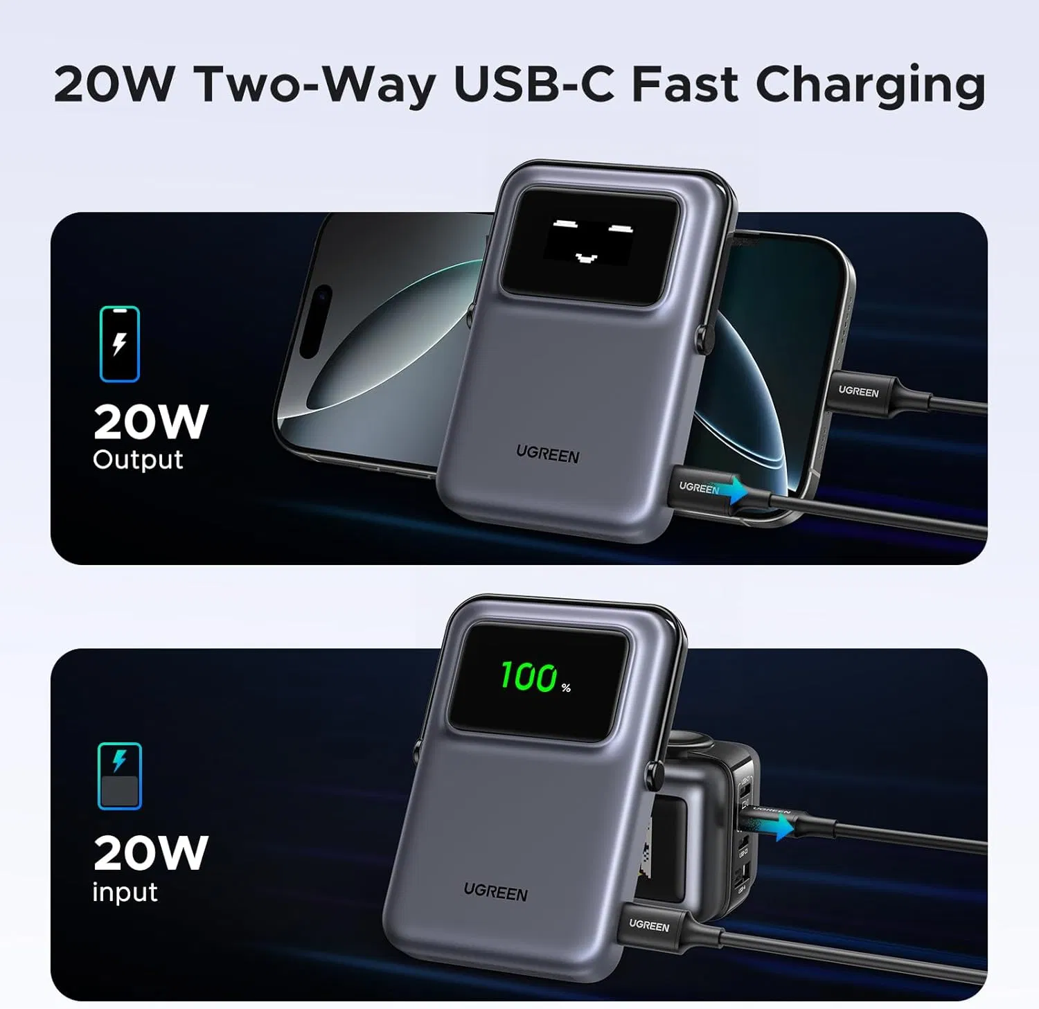 Пауэрбанк 20000 мАч 130W с MagSafe и быстрой зарядкой