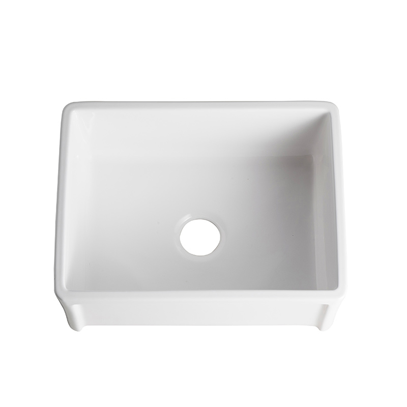Rectangular Ceramic Kitchen Sink Basin Single Kitchen Sink with Basket Strainer Multiple Styles