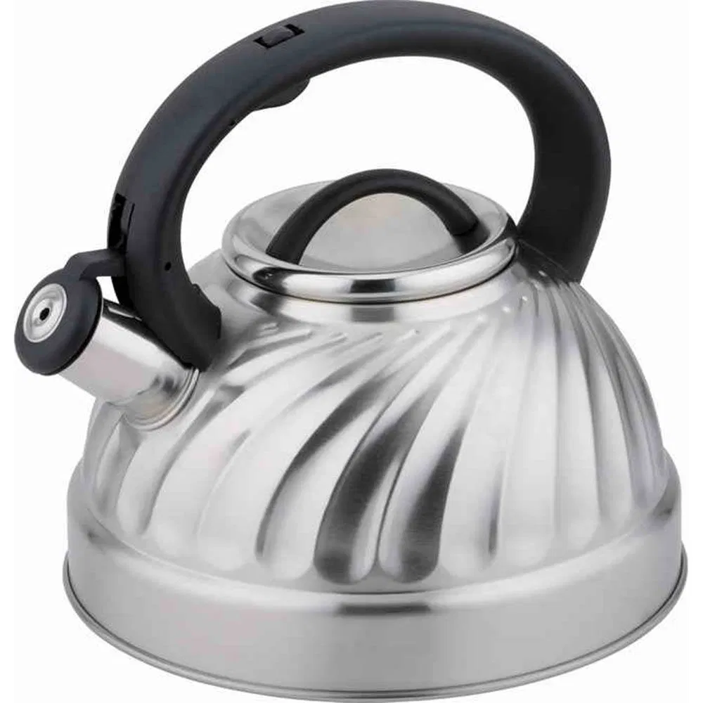 Household 3.0 Litre Wave Stainless Steel Whistling Water Kettle, Induction Cooker and Gas Stove Use Metal Teapot