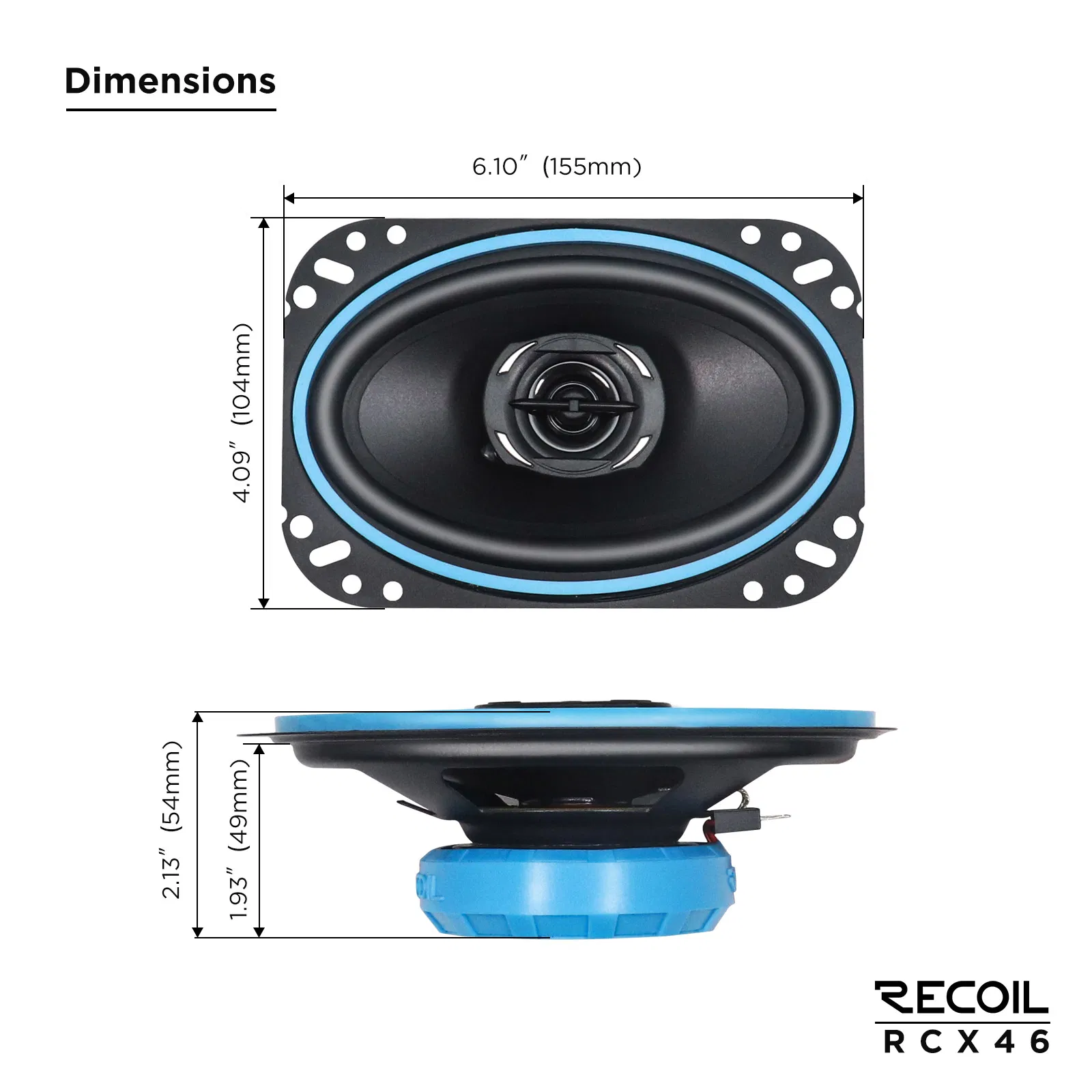 Edge Rcx46 Echo Series 4X6-Inch Car Audio Coaxial Speaker System