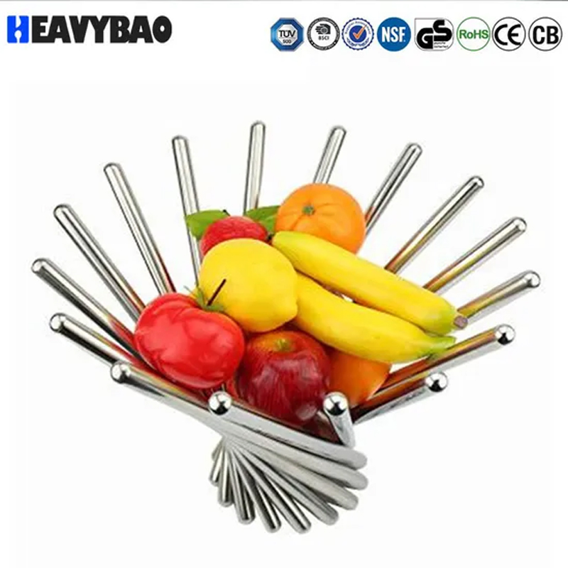 Heavybao Hot Sale Kitchen Storage Display Countertop Vegetables Wire Metal Fruit Basket