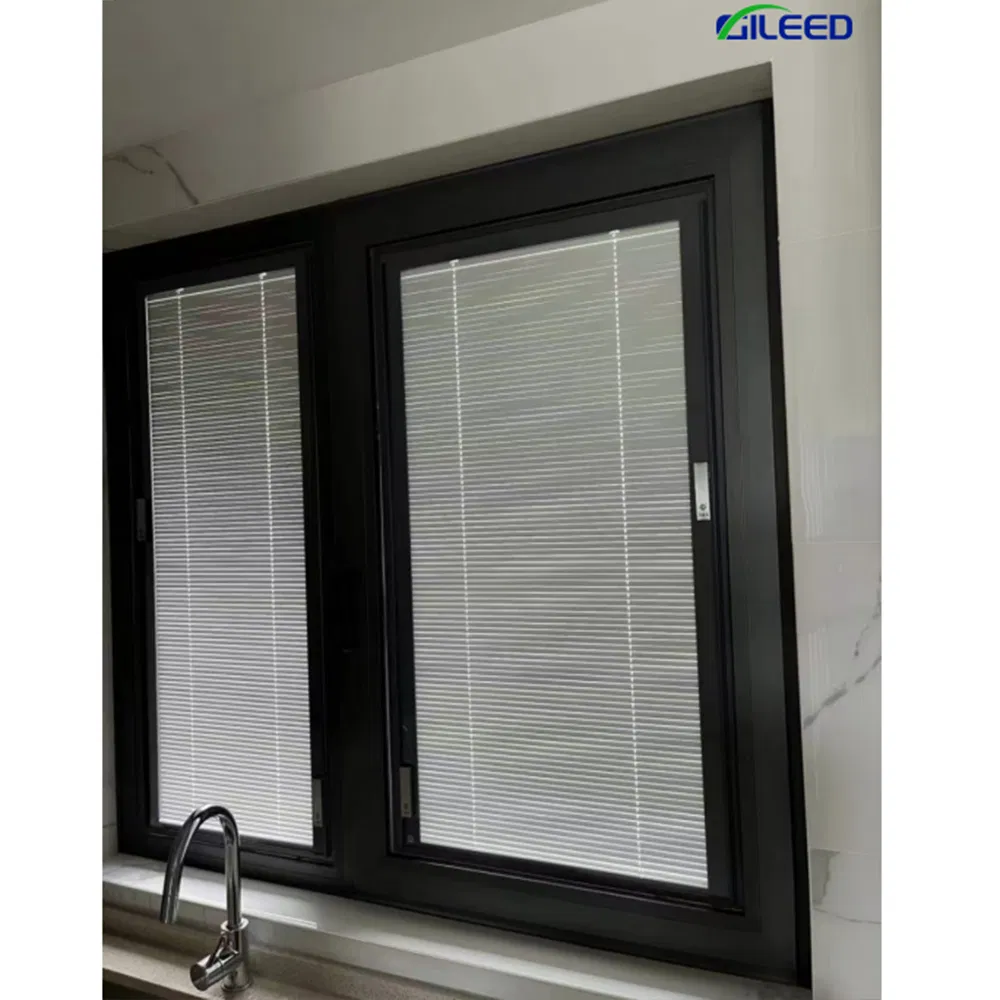 Magnetic Shutter Aluminum Alloy Single Glass Built-in Blinds Waterproof Window