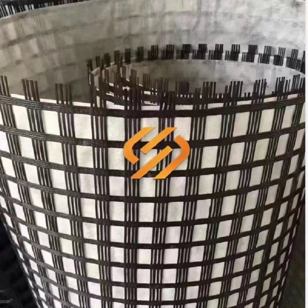 Geocomposite Composite Geogrid 30kN 50kN 80kN 100kN 120kN 150kN 200kN Warp Knitted Fiberglass Grid Pet Polyester Geogrid PP Biaxial Geogrid with Geotextiles