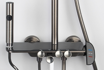 Senhang Bathroom Gun Gray Four-Function Boosting Shower Head Set