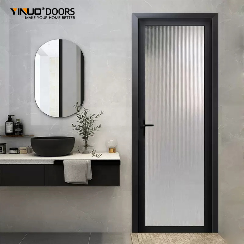 Customizable Kitchen Pocket Door with Tempered Glass and Soft Close Hardware.