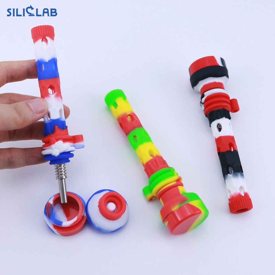 Honeycomb Tobacco Hand Pipe Mini Dabs Straw Silicone Smoking Pipe Oil Burner Nectar Collector