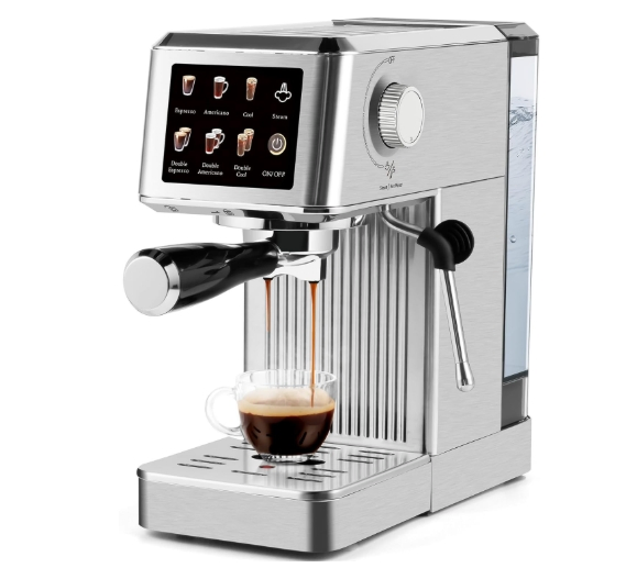 Premium Italian Coffee Maker with Color Touchscreen for Home Use