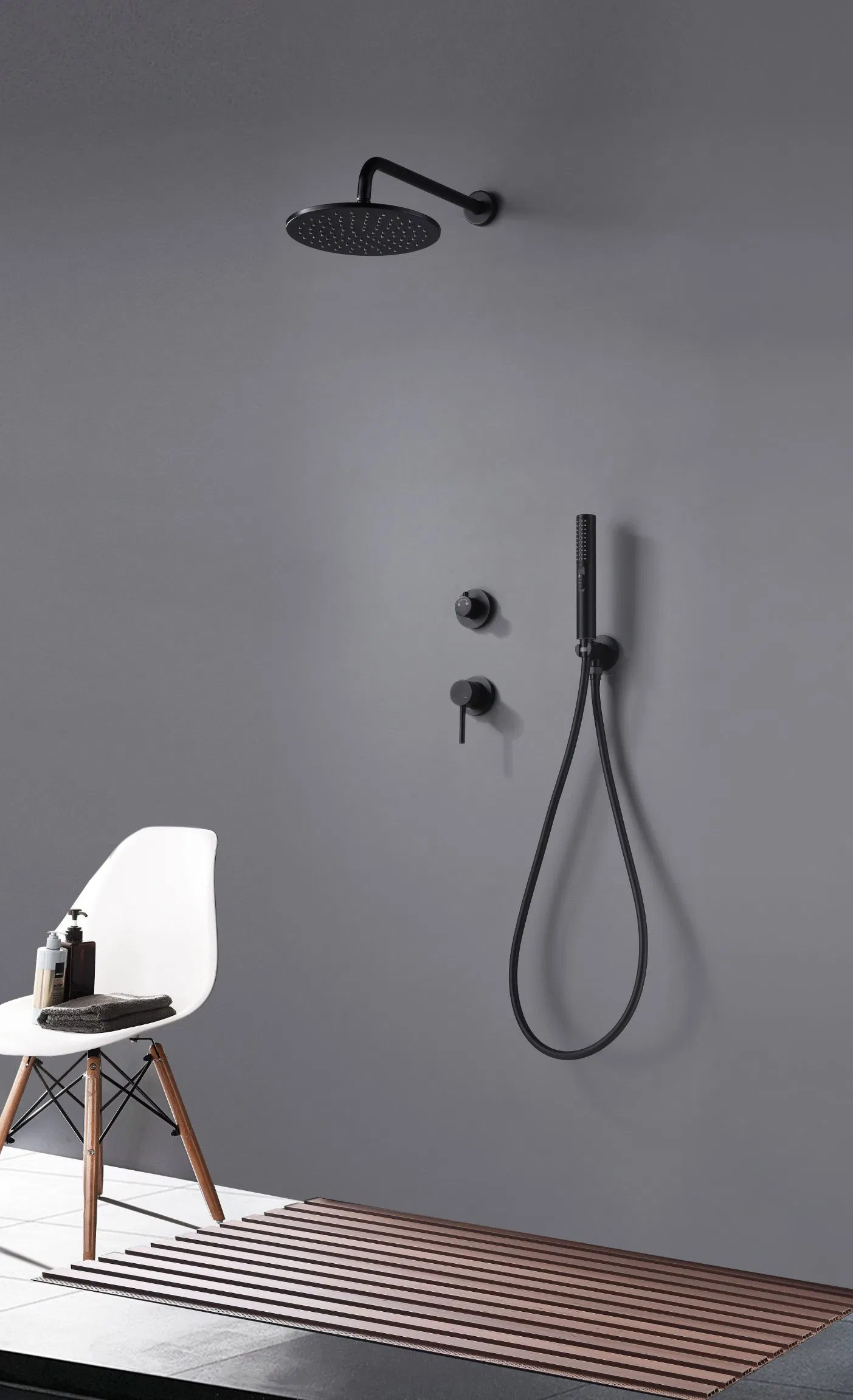 2026 New Black Wall-Mount Water Saving Sanitary Ware Bathroom Shower Faucet Seires Basin Faucet