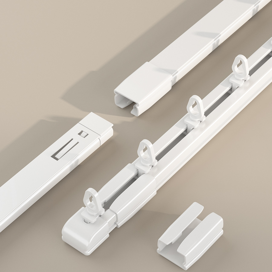 Customized White Ripple Fold Hotel Curtain Rail for Heavy Projects