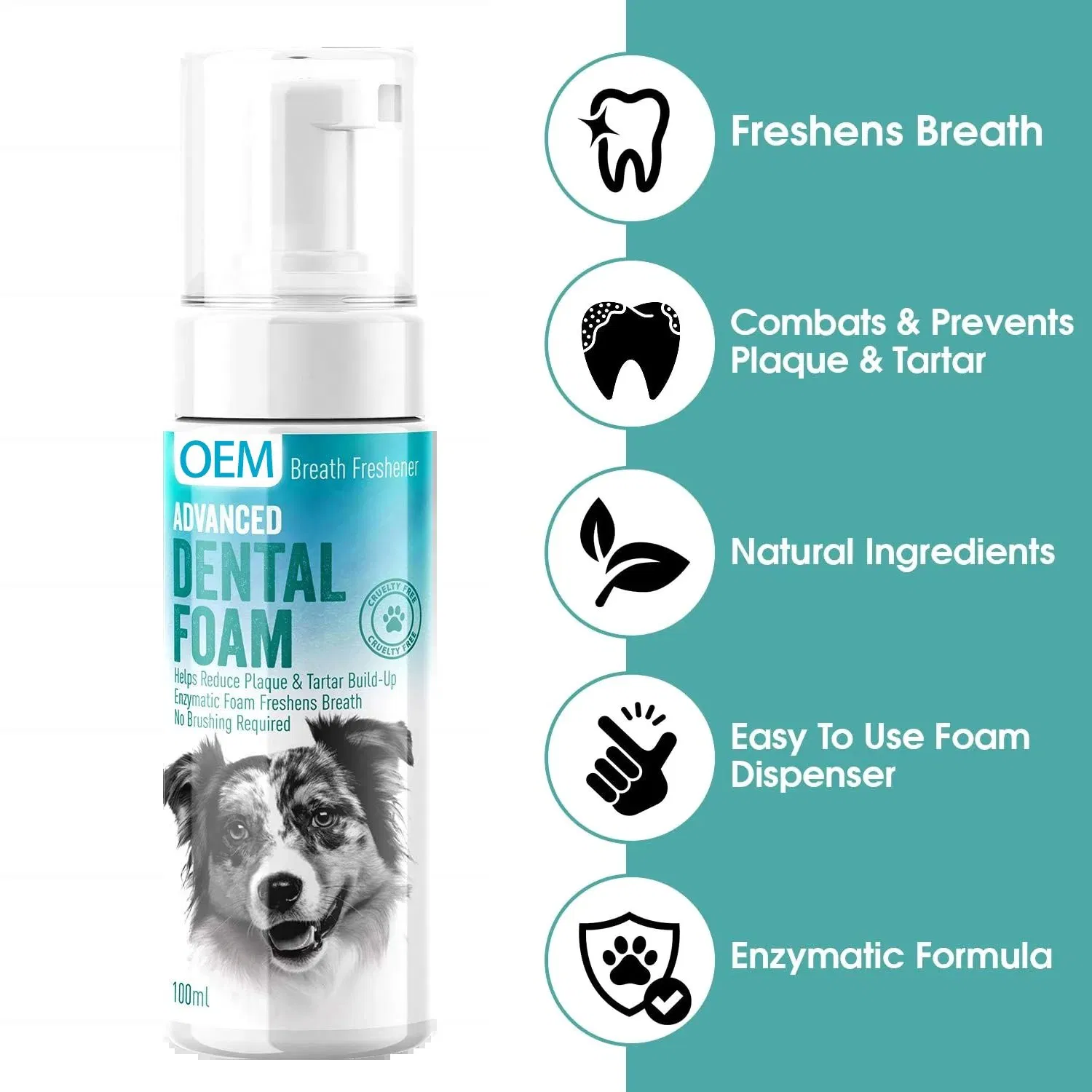 Dental Care Mint Flavor Oral Cleaning Bad Breath Foam Pet Toothpaste