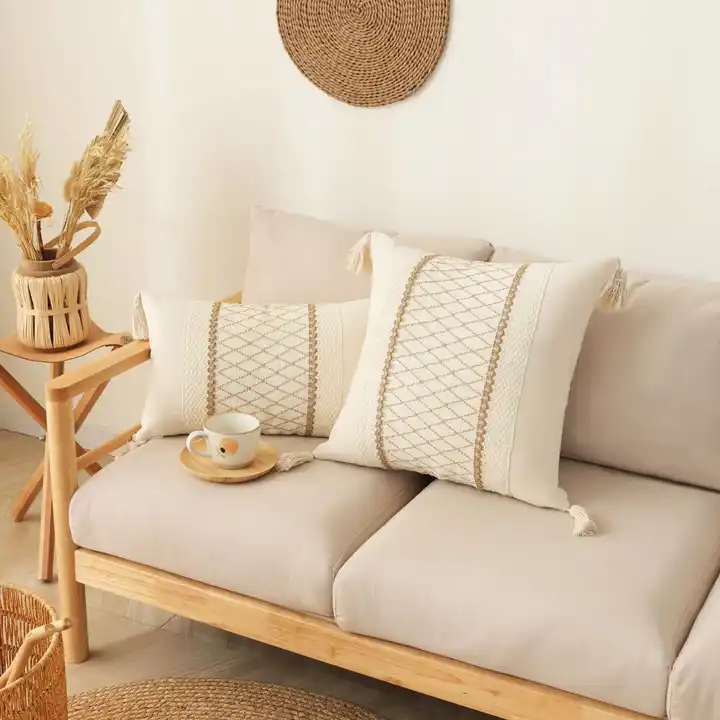 Modern Simple Hand-Knitted Braids Cushion Cover Light Luxury Style Cushion Home Boho Throw Cushion Cover