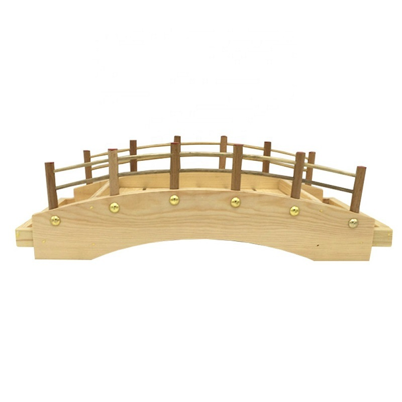Japanese Pine Wood Sushi Bridge and Serving Plate Tray Wooden Product for Sale