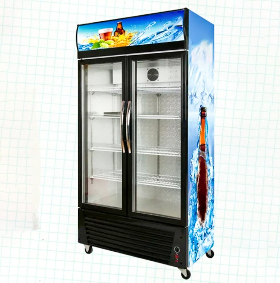 Single Door/Double Door Display Showcase Refrigerator OEM Electronic Temperature Display and Compressor Back Cover