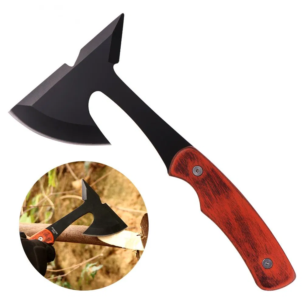 Multifunctional Wood Handled Chopping Axe Outdoor Camping Survival Multifunctional Tool