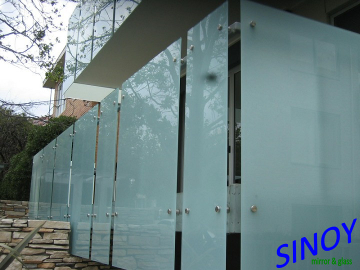 3mm to 19mm White Acid Etched Sandblasting Frosted Glass for Building Glass