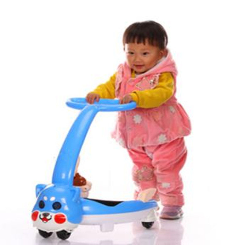 Animal Cartoon Plastic Walking Trolley Musical Baby Walker Bw-12