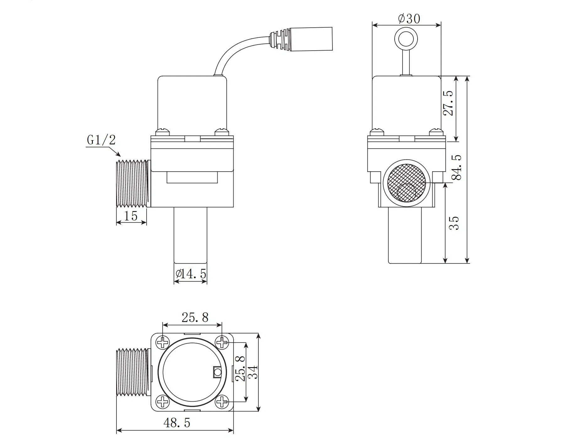Xfdz Touch Less Urinal Sensor Flusher Hand Free Automatic Flush Valve Latching Valve Water Valves