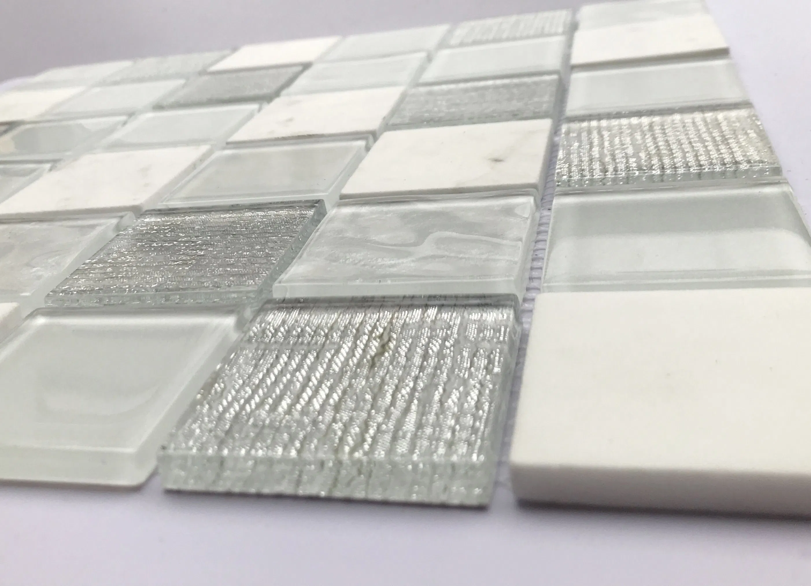 Мозаичная плитка Glass Mix White Stone 300x300 мм