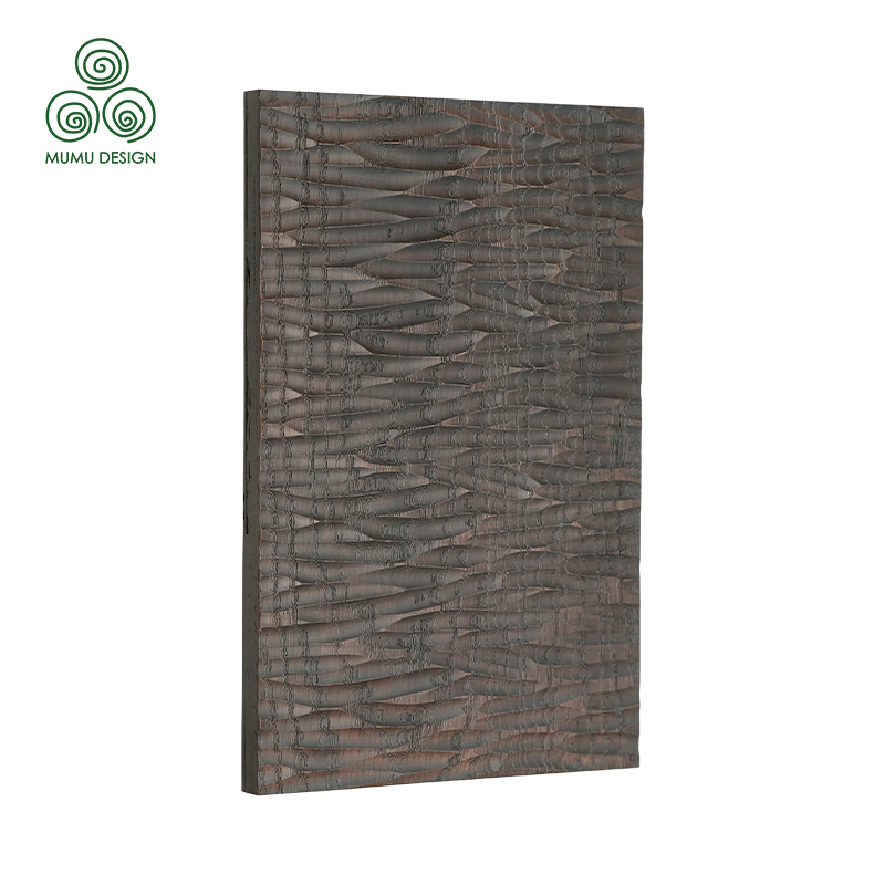 Handmade 3D Sculpted Solid Wood Acoustic Building Material Wall Panels