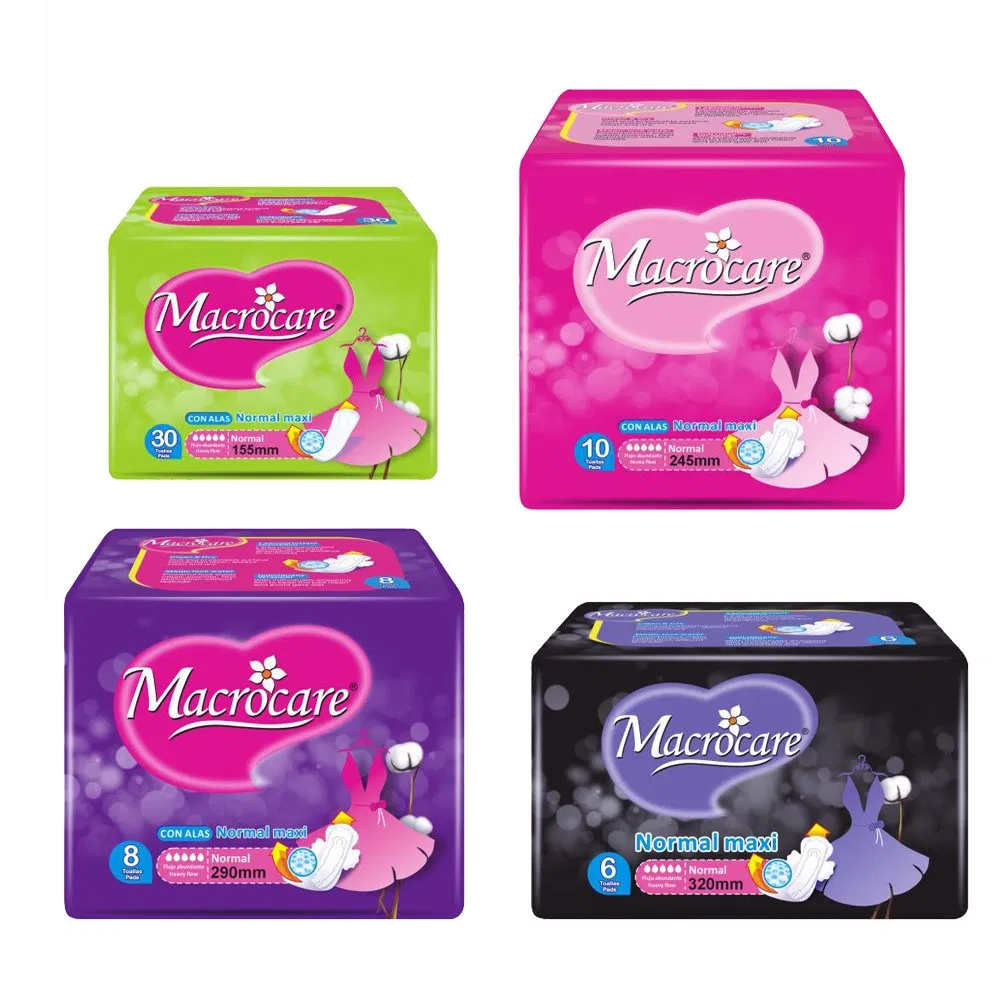 OEM Wholesale Macrocare High Quality Non Woven Disposable Sanitary Napkin Pads