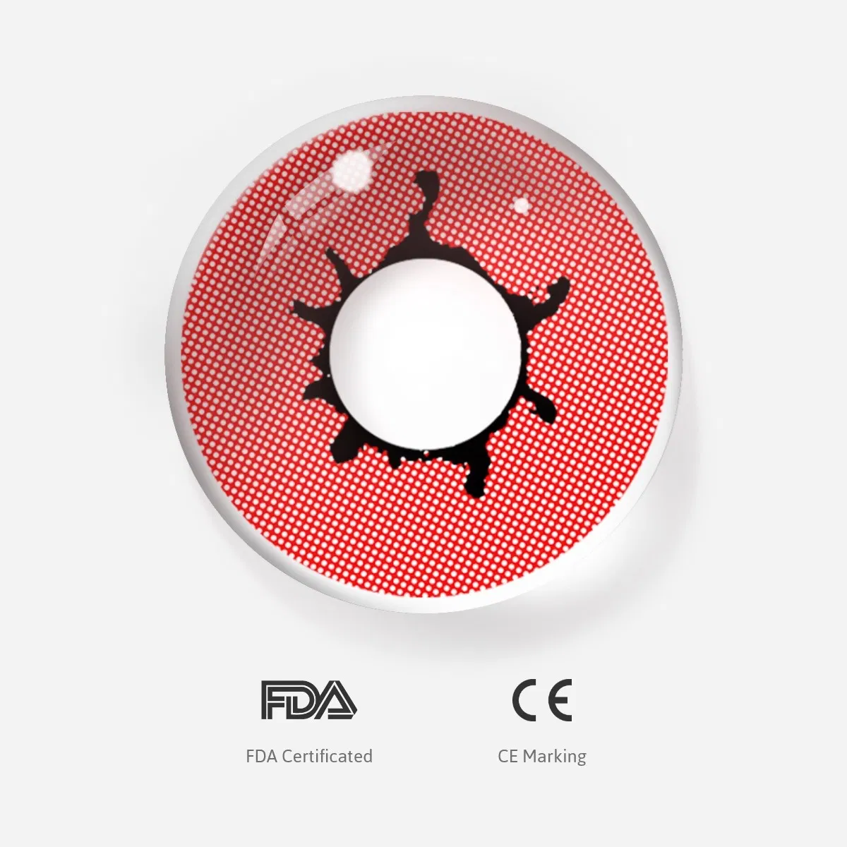 Hot Selling Crazy Color Design Halloween Lenses Sharingan Contacts Cosplay Crazy Cosmetic Soft Red Color Contact Lens