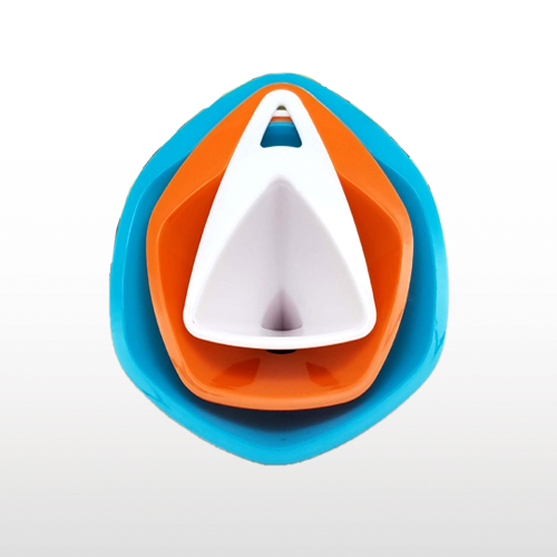 Plastic Colorful Triangular Funnels with Set of 3