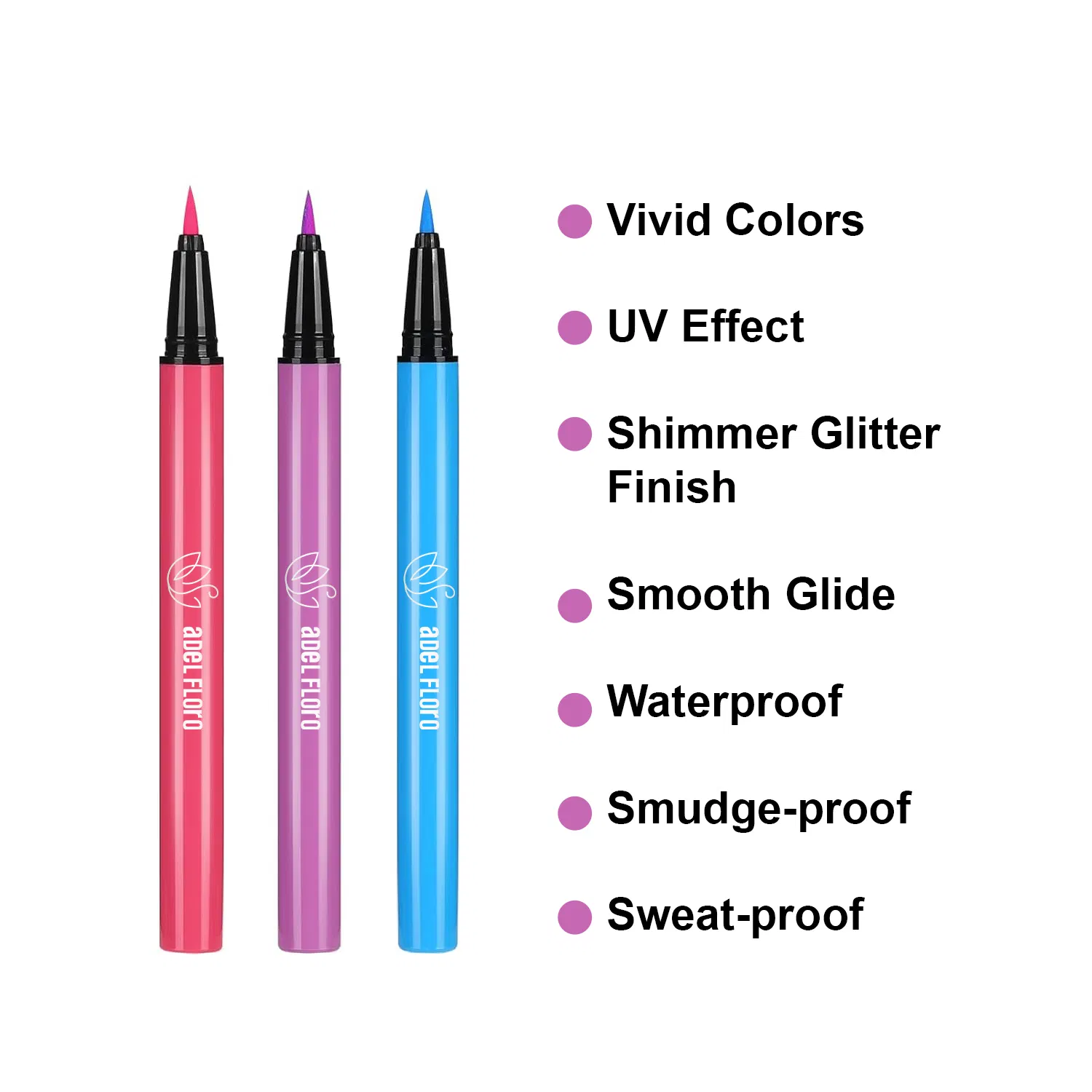 Waterproof Smudge-Proo Colored Gold Blue Red Orange Pink Neon Liquid Eyeliner Makeup