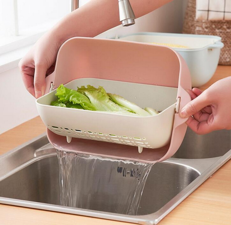 Double Layer Fruit Washing Strainer/Vegetable Wash Drain Basket