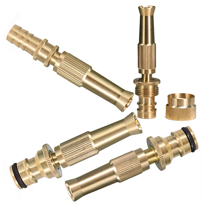 Adjustable Power Sprayer Brass Twist Garden Hose Nozzle