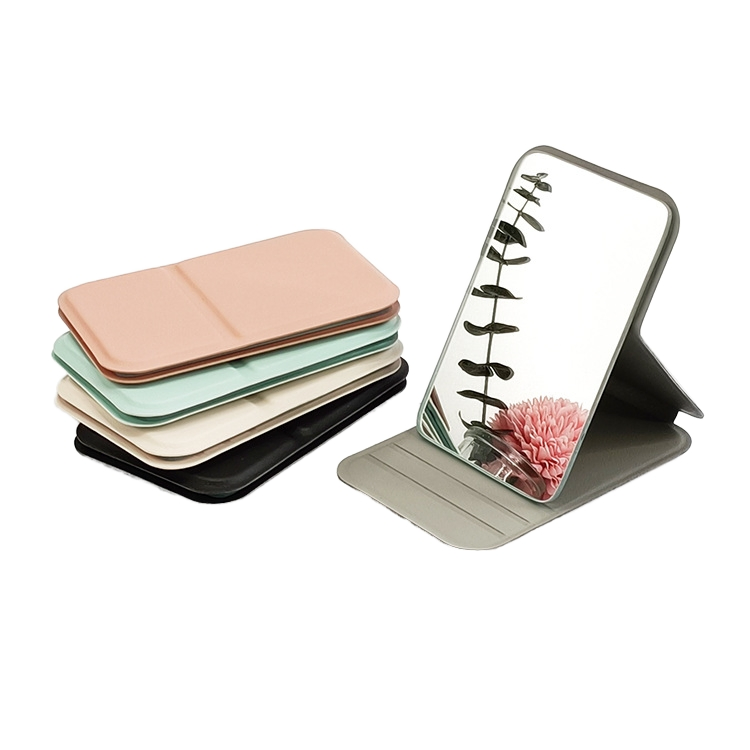 Factory Custom Logo Small MOQ Silver Finish 1X Folding Pocket Hand Mirror