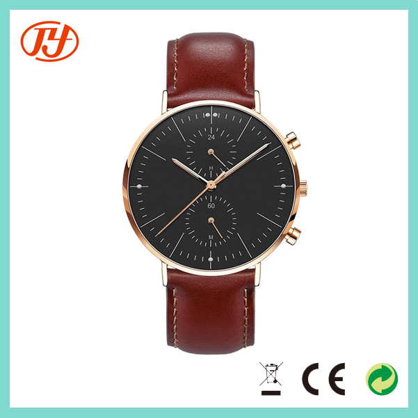 Wholesale Custom Logo Waterproof Chrono Japan Quartz Leather Watch
