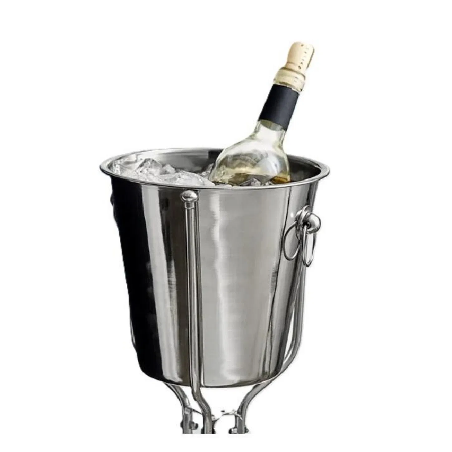 Brushed Premium Custom Metal Ice Bucket with Lid and Handle Logo