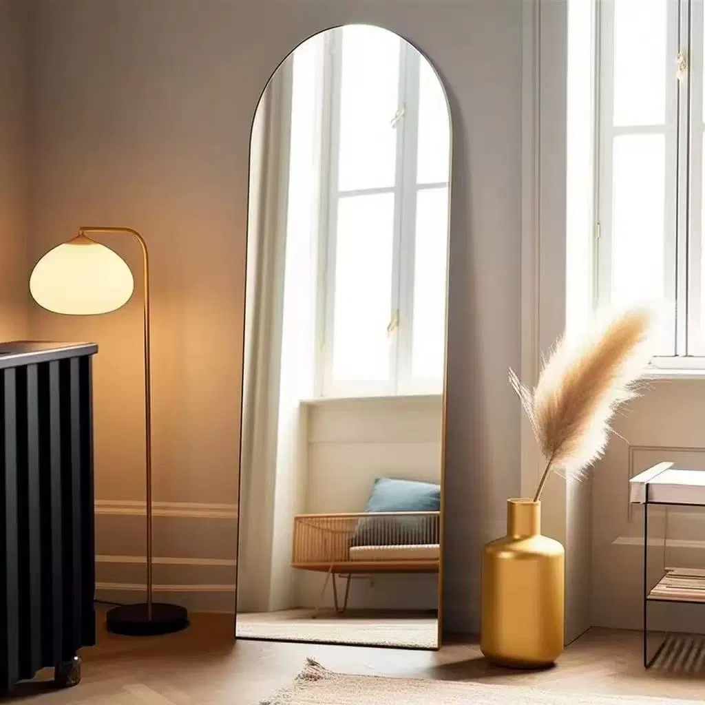 Dresser Smart Mirror, Wall-Mounted Dimming Defogger, LED Bathroom Mirror with Bluetooth.