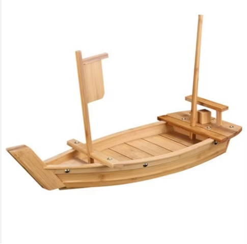 Natural Healthy Pinewood Eco-Friendly Japanese Luxury Wooden Sushi Boats