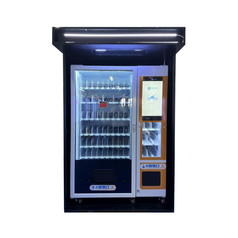 High Security Outdoor Snack Beverage Vending Machine with Shelter for School Park Gym