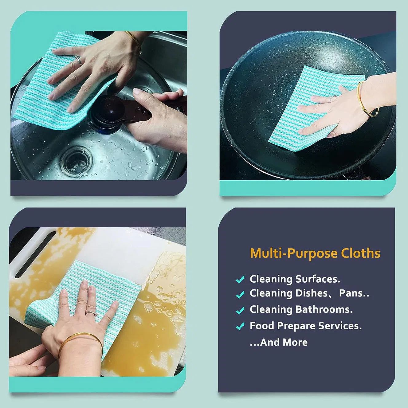 Factory Price Disposable Boxed Cleaning Counter Cloth Viscose Kitchen Multi Dishcloth