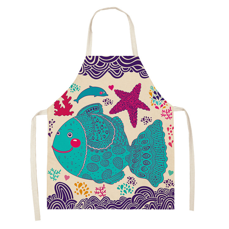 Personalized Printed Kitchen Cotton Drill Linen Artist Garden Custom Painting Apron Logo