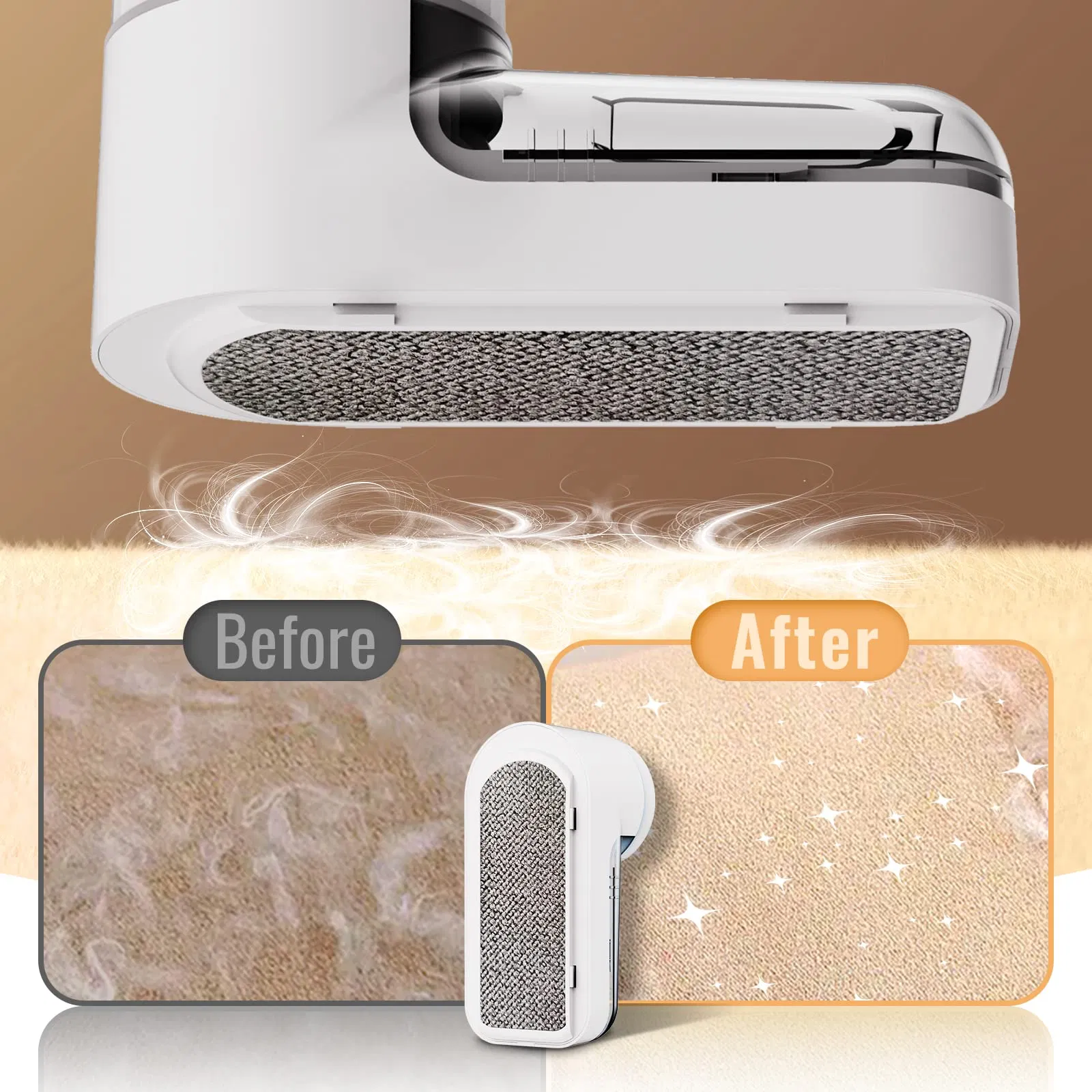 USB Powered Shaver Brush 2-in-1 Sweater De-Fuzzer Battery-Free Fabric Lint Remover