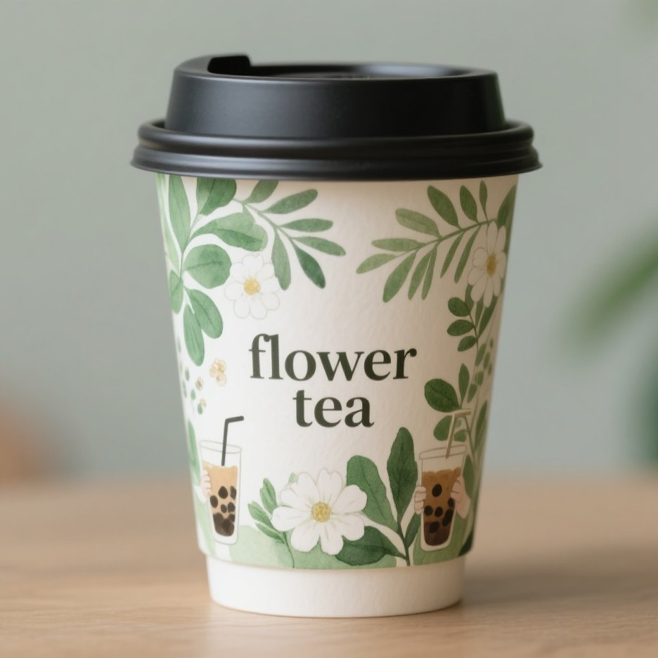 Take Away 450ml Disposable 16oz PE Lining Cold Drink Milk Tea Paper Cups