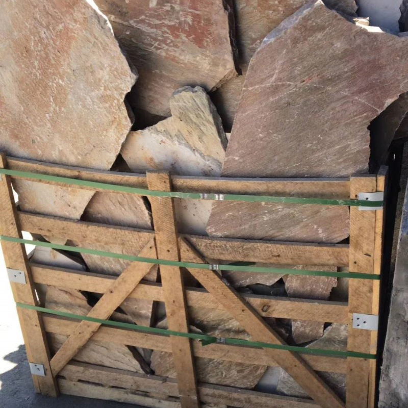 Natural Rusty Irregular Paving Flagstone Cultural Stone Veneer Slate Stone