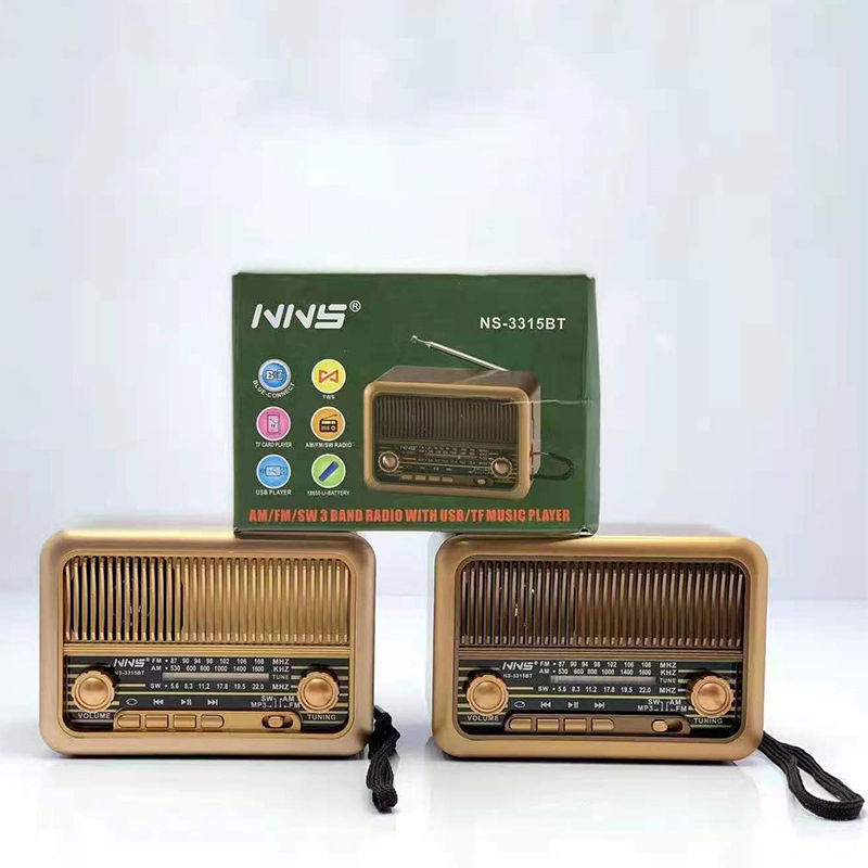 Ретро радио NS-3315BT с Bluetooth, деревянный корпус