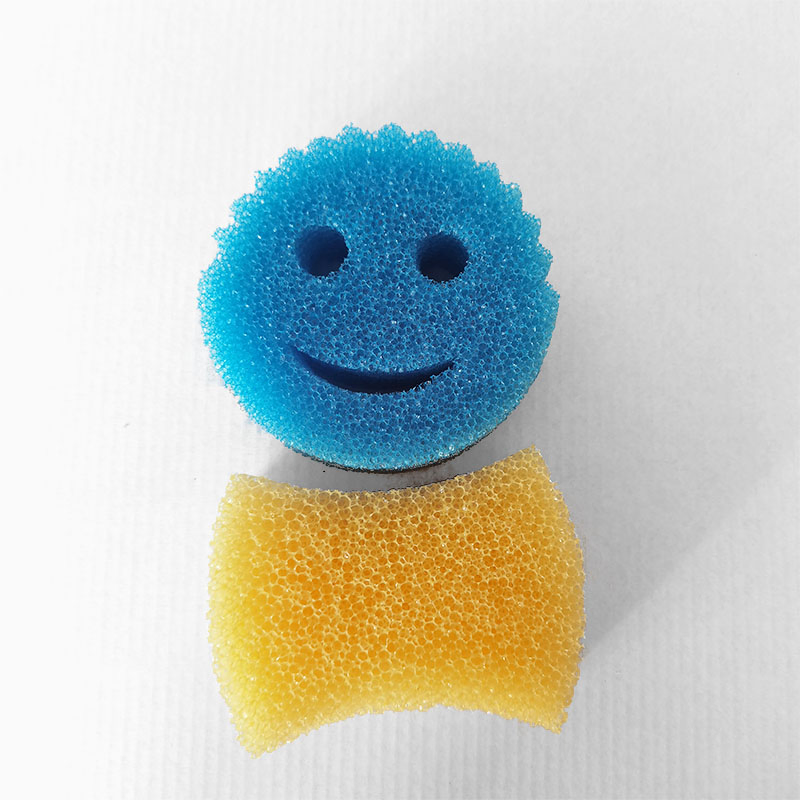 Factory Supply Raw Material Smiling Loofah Thermotropic Sponge Multipurpose Dish Sponge Temperature Controlled Dish Sponge