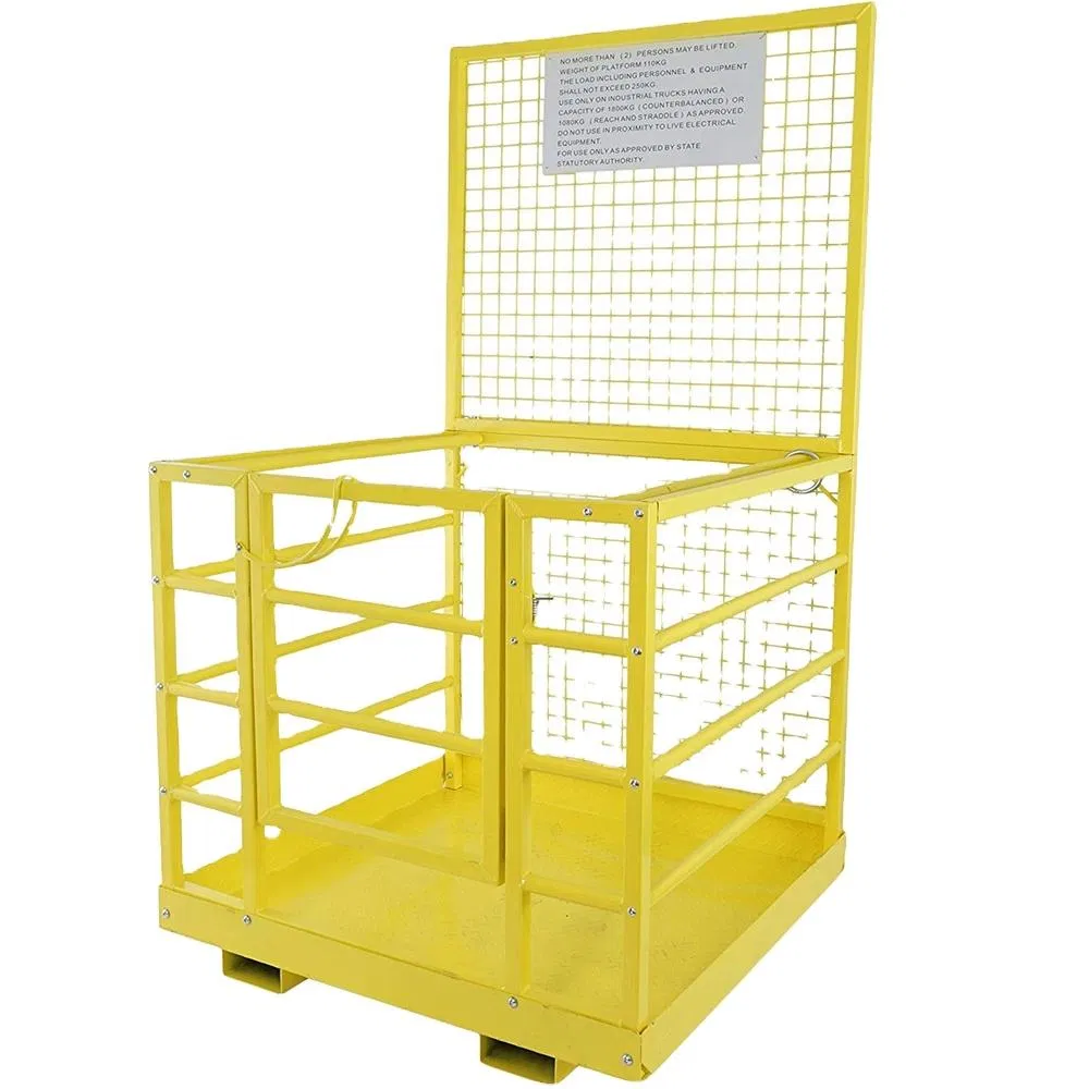 Safety Cage for Aerial Work Platforms Fits Boom Lifts & Forklift Attachment CE Certified, Protective Design