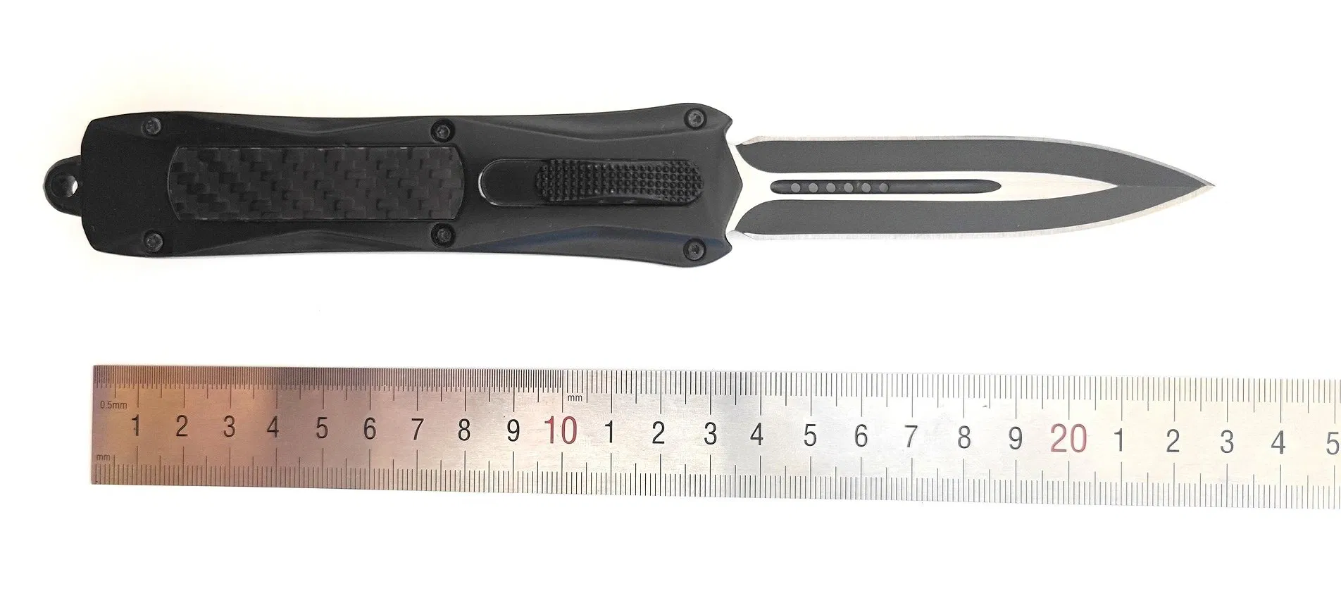 Factory Price Carbon Fiber Handle Hunting Sliding Large Self Defense Otf Auto Wholesale Automatic Knife