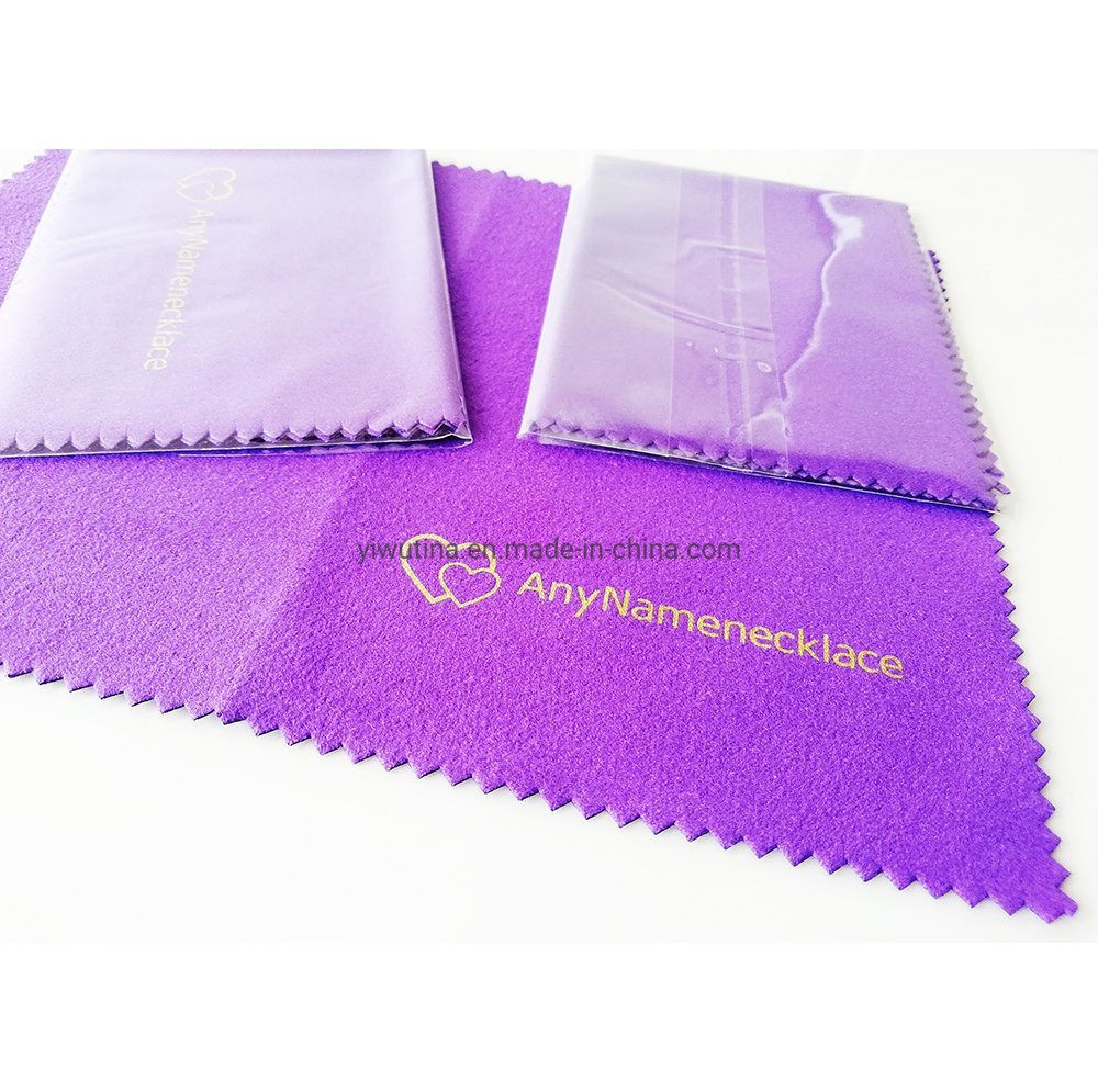 Hot Stamping Purple Microfiber Glass Cloths and Watch Cleaning Cloth