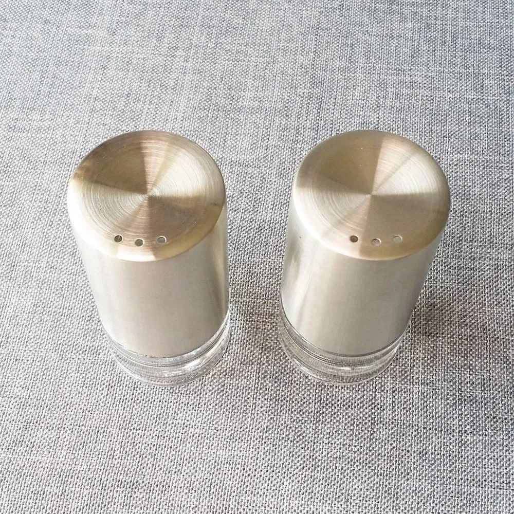 Wholesale Mini Acrylic Kitchen Storage Spice Shaker Stainless Steel Salt and Pepper Shakers
