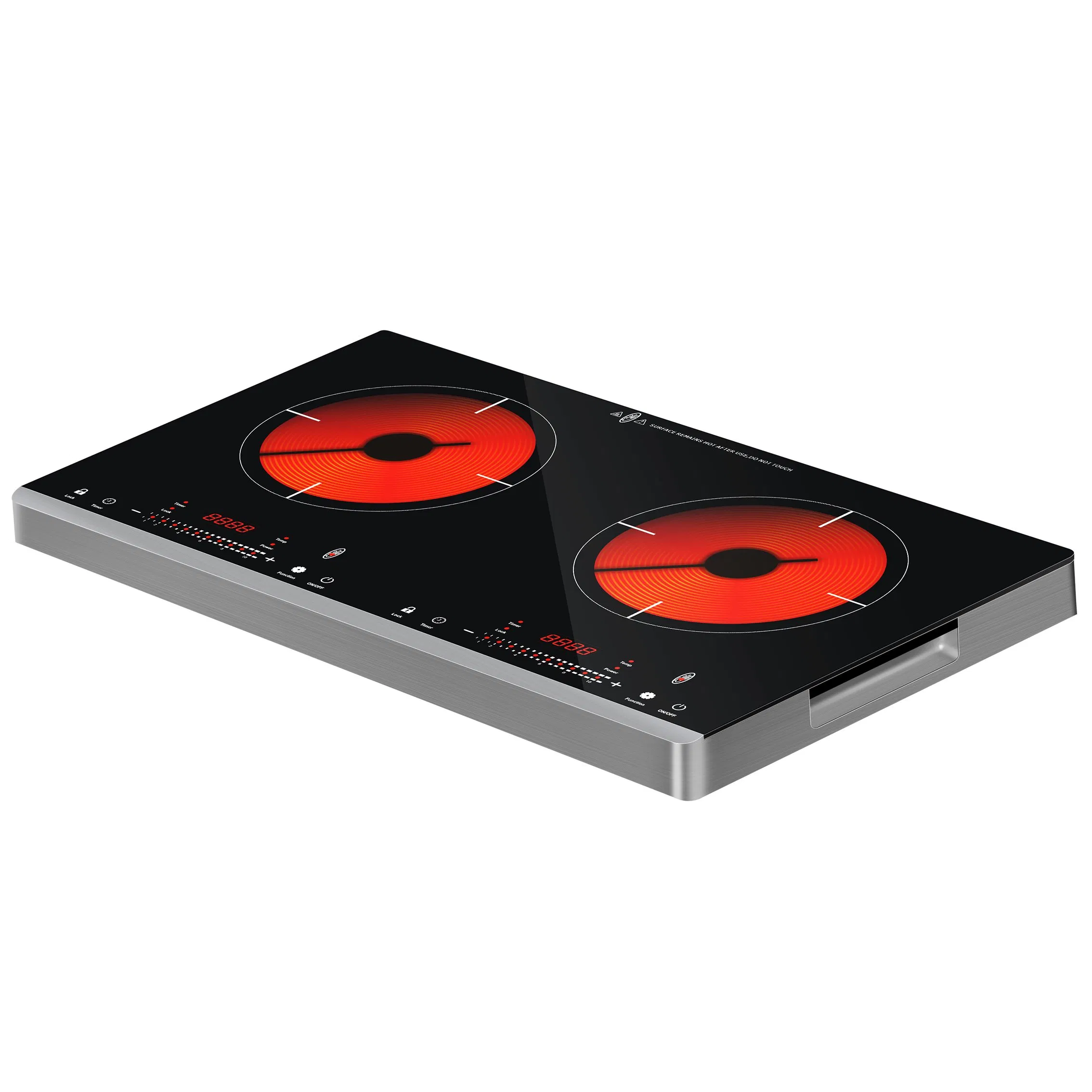 Two Burners Infrared Cooker with Hidden Handle Design 3500W High Quality Big Power Sensor Touch and Slider Control
